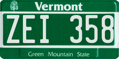 VT license plate ZEI358