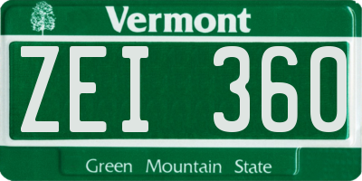 VT license plate ZEI360