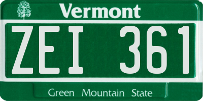 VT license plate ZEI361