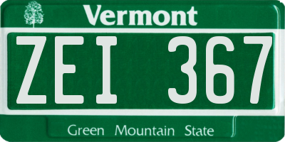 VT license plate ZEI367
