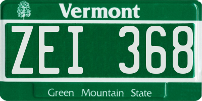 VT license plate ZEI368