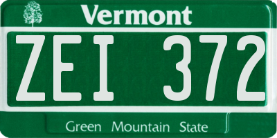 VT license plate ZEI372
