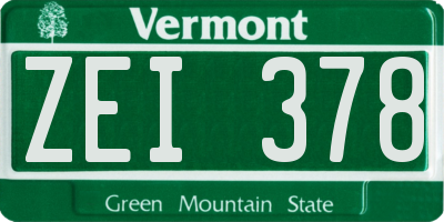 VT license plate ZEI378