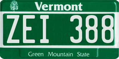 VT license plate ZEI388