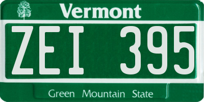 VT license plate ZEI395