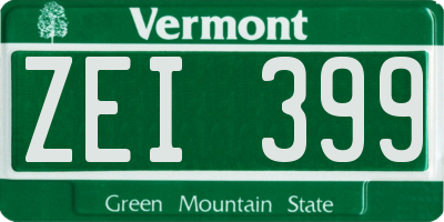 VT license plate ZEI399