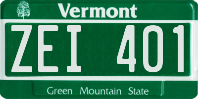 VT license plate ZEI401
