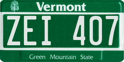 VT license plate ZEI407