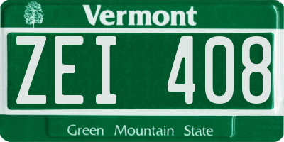 VT license plate ZEI408