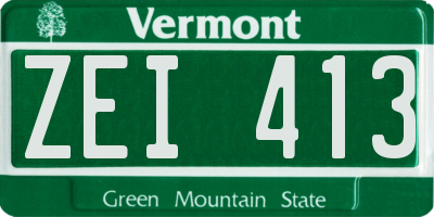 VT license plate ZEI413