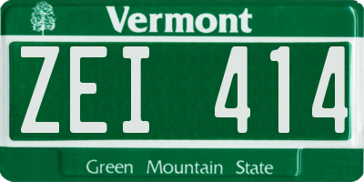 VT license plate ZEI414
