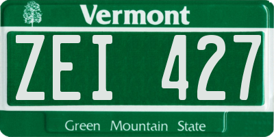 VT license plate ZEI427