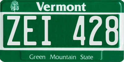VT license plate ZEI428