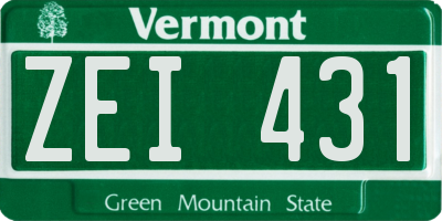 VT license plate ZEI431