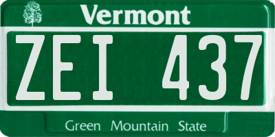 VT license plate ZEI437