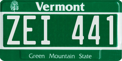 VT license plate ZEI441
