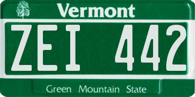 VT license plate ZEI442