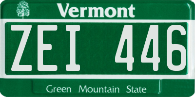 VT license plate ZEI446