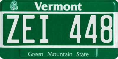 VT license plate ZEI448