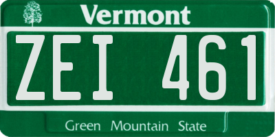 VT license plate ZEI461