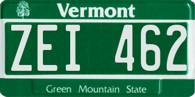 VT license plate ZEI462