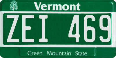 VT license plate ZEI469
