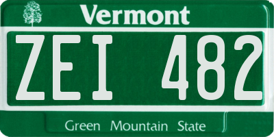 VT license plate ZEI482