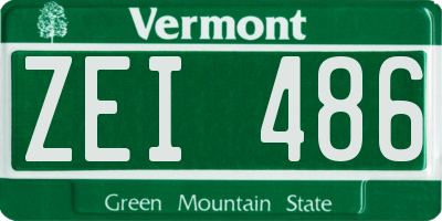 VT license plate ZEI486