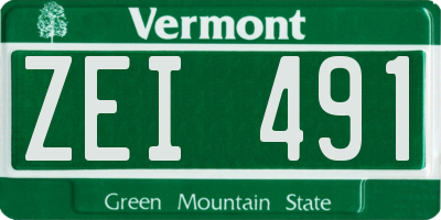 VT license plate ZEI491