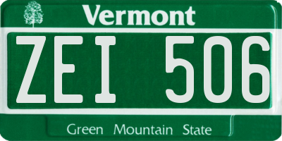 VT license plate ZEI506