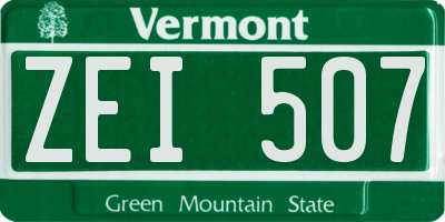 VT license plate ZEI507