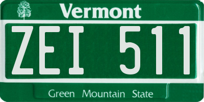 VT license plate ZEI511