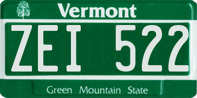 VT license plate ZEI522