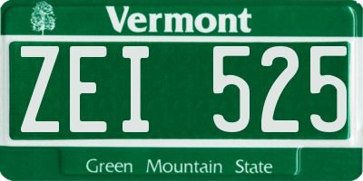 VT license plate ZEI525