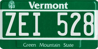 VT license plate ZEI528