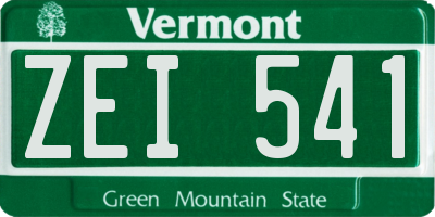 VT license plate ZEI541