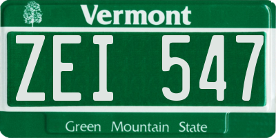 VT license plate ZEI547