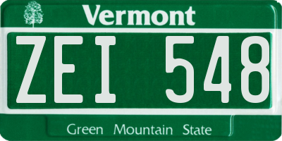 VT license plate ZEI548
