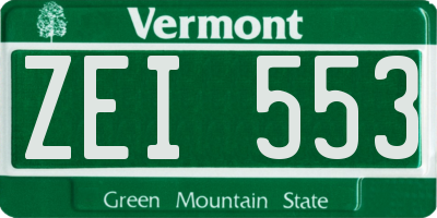 VT license plate ZEI553