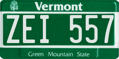 VT license plate ZEI557