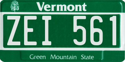 VT license plate ZEI561