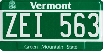 VT license plate ZEI563
