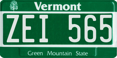 VT license plate ZEI565