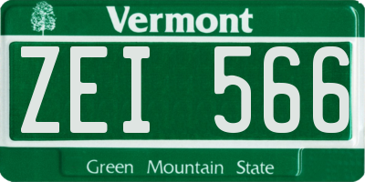 VT license plate ZEI566