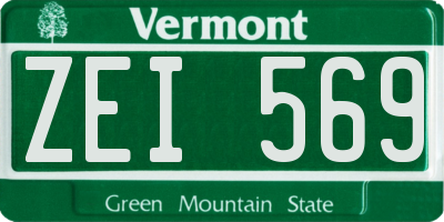 VT license plate ZEI569