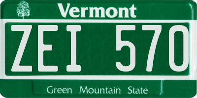 VT license plate ZEI570