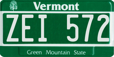 VT license plate ZEI572