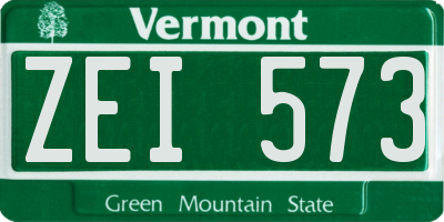VT license plate ZEI573