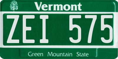VT license plate ZEI575