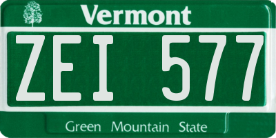 VT license plate ZEI577